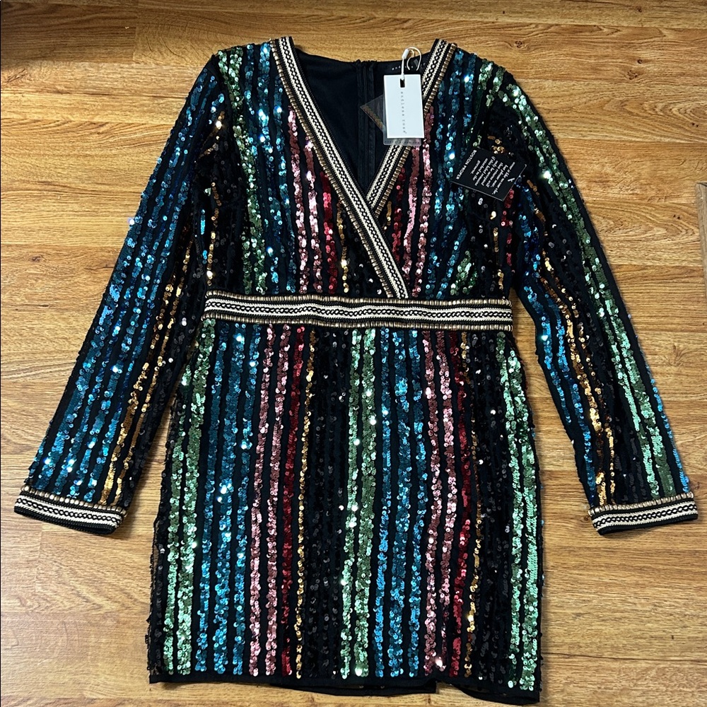 Endless Rose Multicolor Sequins Women Dress Sz L
